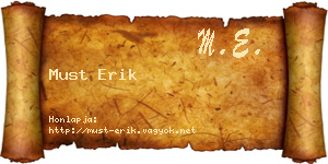 Must Erik névjegykártya